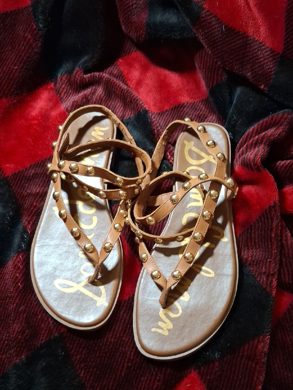 Sam Edelman Tan Studded Strappy Sandals
